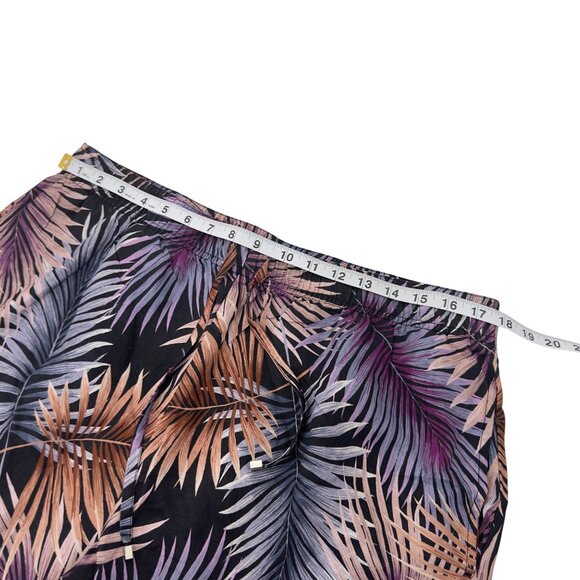 Royalty By Maluma Women SZ XL Palm Leaf Print Pull On Shorts Linen Blend Summer - Picture 5 of 10